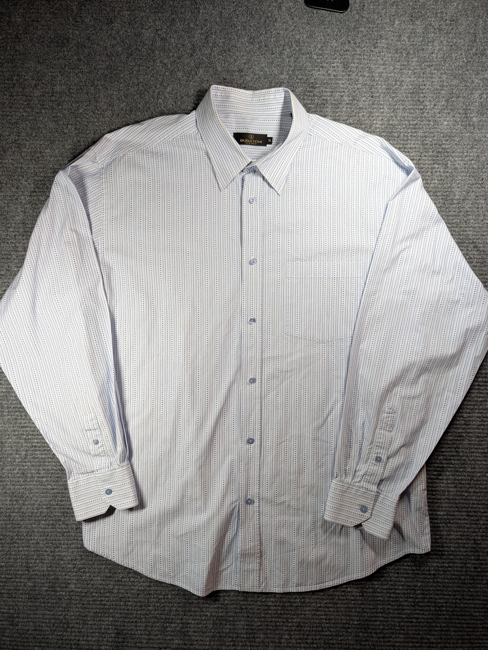 Bugatchi Light Blue Striped Dress Shirt - Picture 1 of 15
